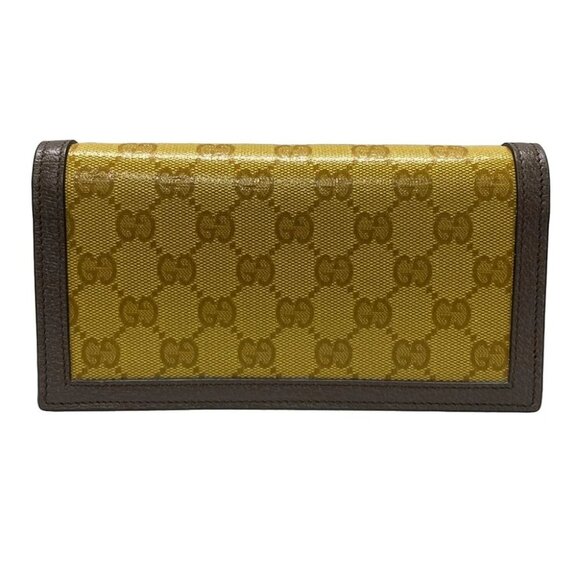 Auth GUCCI Crystal GG 621892 Brown Dark Brown Coated Canvas Leather - Picture 2 of 13